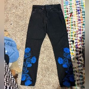 Levis 501 Skinny Embroidered High Rise Floral - 26/28